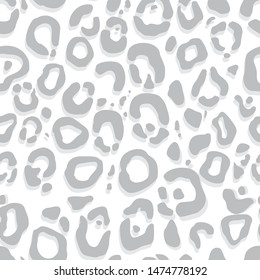 Seamless leopard pattern.Texture dark spots on white background.Abstract background.Fabric design.Print on paper on textiles.Vector