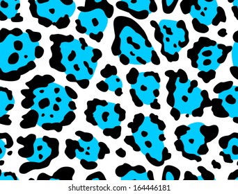 Seamless leopard print in blue color