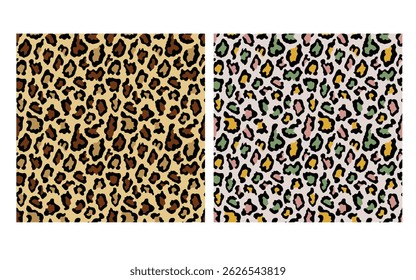 Seamless Leopard Print, Cheetah Print Pattern, Colorful Leopard Pattern Background. Silhouette seamless Leopard print pattern texture, 