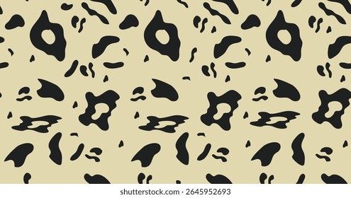 Seamless leopard print pattern with brown and black animal fur texture in stylish vector design