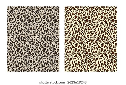 Seamless leopard print pattern featuring bold animal skin spots in warm brown tones. Ideal for fabric, fashion design, wallpaper, backgrounds, and textile projects. High-resolution vector illustration
