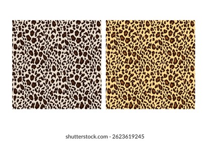 Seamless leopard print pattern featuring bold animal skin spots in warm brown tones. Ideal for fabric, fashion design, wallpaper, backgrounds, and textile projects. High-resolution vector illustration