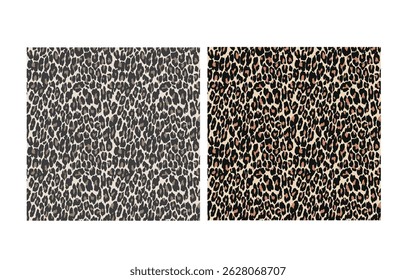 A seamless leopard print pattern featuring a repeating pattern of brown and black spots on a light tan background.