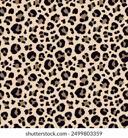 Seamless leopard print pattern with natural wild animal skin texture for fashionable textile designs. Animal, print, leopard, pattern, texture, wildlife, fabric, fashion, trendy, spots