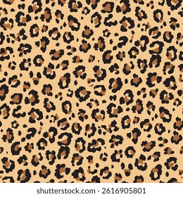 Seamless leopard print pattern on background