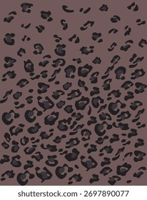 Seamless leopard print pattern on a muted brown-mauve background, with spots fading from top to bottom. Modern, stylish, and subtle animal print design.