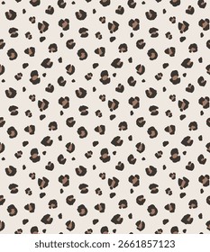 Seamless leopard print pattern trendy animal skin texture in neutral tones