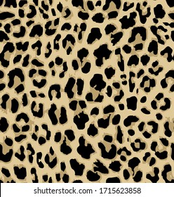 Seamless leopard print repeat with 3 colours