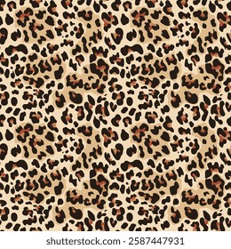 
seamless leopard print, trendy seamless design with spots, vector illustration, chic pattern