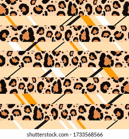 Seamless leopard print. Vector background.