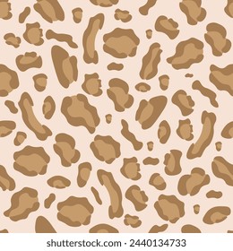 Seamless leopard print vector. Fashionable background for fabric, paper, clothing. Animal pattern.
