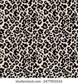 
Seamless leopard print vector. Fashionable background for fabric, paper, clothing. Animal design on textiles