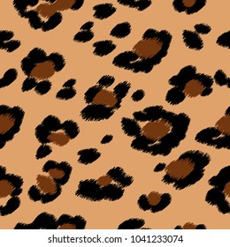 Seamless leopard print. Vector pattern, texture, background