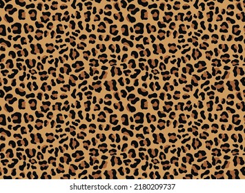 Seamless leopard print vector trendy pattern, modern cat texture on textile