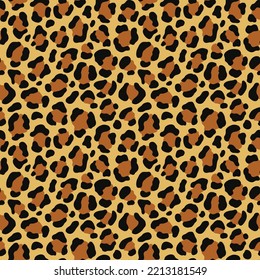 Seamless leopard print, wild cat vector print, animal texture, fashion