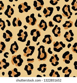 Seamless leopard skin pattern. Animal print, fashion textile background. Vector illustration