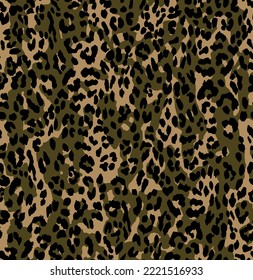 Seamless leopard skin pattern. Camouflage fashion print. Vector illustration.