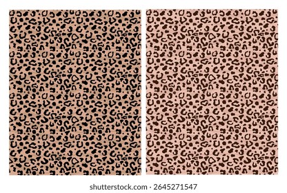 Seamless Leopard skin pattern, Dark Spotted animal fur background with intricate patterns,