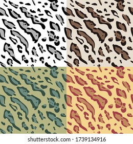 Seamless leopard skin pattern. Realistic animal texture. Vector illustration.
