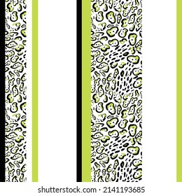 seamless leopard skin stripes pattern on white background