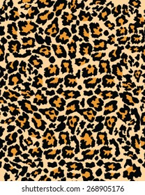 Seamless leopard skin texture, vector illustration