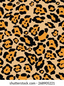 Seamless leopard skin texture, vector illustration
