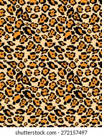 Seamless leopard skin texture, vector illustration