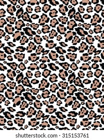 Seamless leopard skin texture, vector illustration