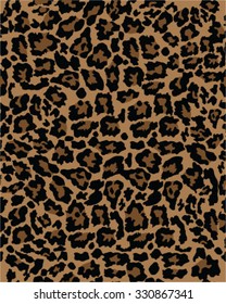 Seamless leopard skin texture, vector illustration