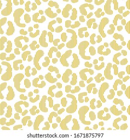 Seamless leopard stroked pattern vector simple texture. Cheetah spots skin abstract.