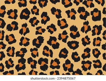 seamless leopard vector design hand drawn