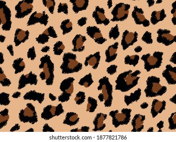 Seamless leopard vector pattern texture