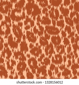 Seamless leopard wild nature embroidery pattern. Vector animal print.