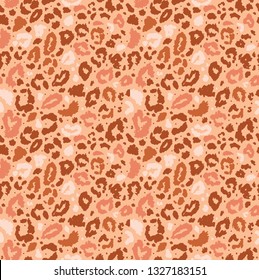 Seamless leopard wild nature pattern. Vector animal print.