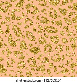 Seamless leopard wild nature pattern. Vector animal print.