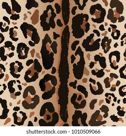 Seamless leopard wild pattern. Vector animal print.