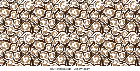 Seamless leopard and zebra pattern. Hand draw animals pattern in vector. Tribal animals collage pattern.