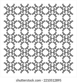 Seamless letter H design pattern. Used for design surfaces, fabrics, textiles.