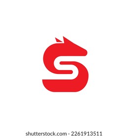 seamless letter s and wolf logo design vector