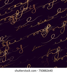Seamless Lettering Doodles Pattern. Calligraphic Print Design for Fabric, Cover, Ad, Packaging, Fashion Background. Hand Drawn Ink Vector Illustration. Handwritten Signs and Letters Sketch