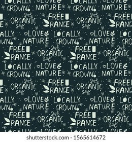Seamless lettering pattern black and white