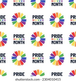 Seamless lgbt background. Vector illustration for pride month. Rainbow flag.