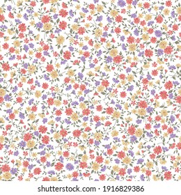 Seamless and liberty style cute floral pattern,