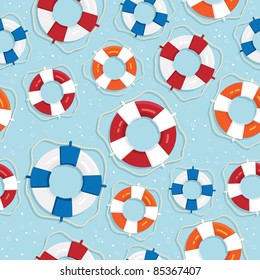 Seamless Life Saver Pattern With Clipping Path