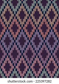 Seamless Light Baby Textile Background of Color Knitted Wool Gingham Squares