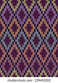 Seamless Light Baby Textile Background of Color Knitted Wool Gingham Squares