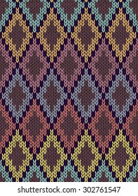 Seamless Light Baby Textile Background of Color Knitted Wool Gingham Squares