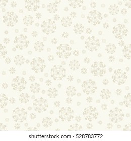 Seamless light background with beige mandala pattern.