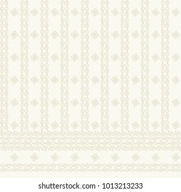 Seamless light background with beige pattern in baroque style. Vector retro illustration. Islam, Arabic, Indian, ottoman motifs. Perfect for printing on fabric or paper. 
