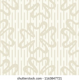 Seamless light background with beige pattern in baroque style. Vector retro illustration. Ideal for printing on fabric or paper for wallpapers, textile, wrapping. 